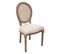 Chaise De Table En Coton Beige Lin Et Bois Blanchi Avec Dossier Cannage