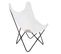 Fauteuil Papillon Structure En Métal Et Assise En Fourrure Blanche