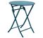 Table De Jardin Pliable Ronde Greensboro - 2 Places - Bleu Canard