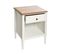 Table D'appoint Table De Chevet 1 Tiroir En Bois Blanc Et Naturel H 48 Cm