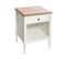 Table D'appoint Table De Chevet 1 Tiroir En Bois Blanc Et Naturel H 48 Cm