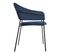 Chaise Fauteuil De Table En Velours Bleu Et Pieds En Métal Noir