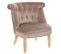 Fauteuil Crapaud En Velours Gristaupe Et Pieds En Bois