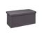 2 En 1 Pouf Pliant Double Et Coffre De Rangement Gris Foncé 76 X 37.5 Cm