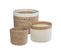 Set De 3 Paniers De Rangement En Jute Naturel Et Blanc