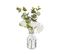 Composition Florale Artificielle Eucalyptus Et Fleurs Vase En Verre H 41 Cm