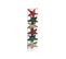 Déco De Sapin Lot De 6 Étoiles D 6 Cm - Vert Rouge Et Or