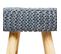 Tabouret Gris Foncé Et Pied En Bois Naturel H 43 Cm