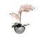 Plante Artificielle Orchidée Rose Pot En Céramique Argenté H 56 Cm