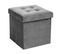 2 En 1 Pouf Pliant Et Coffre De Rangement Velours Gris  38 X 38 Cm