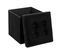 2 En 1 Pouf Pliant Et Coffre De Rangement Velours Noir 38 X 38 Cm