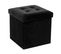 2 En 1 Pouf Pliant Et Coffre De Rangement Velours Noir 38 X 38 Cm