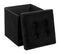 2 En 1 Pouf Pliant Et Coffre De Rangement Velours Noir 38 X 38 Cm