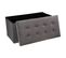 2 En 1 Pouf Pliant Double Et Coffre De Rangement Velours Gris Foncé 76 X H 38 Cm