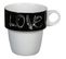 Set De 6 Mugs Avec Rack  "love" 26cl Beige