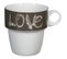 Set De 6 Mugs Avec Rack  "love" 26cl Beige