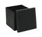 2 En 1 Pouf Pliant Et Coffre De Rangement Vinyle Noir  38 X H 37.5 Cm