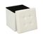 2 En 1 Pouf Pliant Et Coffre De Rangement Beige Aspect Lin 38 X 38 Cm