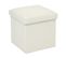 2 En 1 Pouf Pliant Et Coffre De Rangement Beige Aspect Lin 38 X 38 Cm