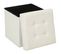 2 En 1 Pouf Pliant Et Coffre De Rangement Beige Aspect Lin 38 X 38 Cm