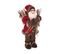 Père Noël Traditionnel En Velours Rouge Et Fourrure Marron H 45 Cm