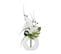 Composition Florale D'orchidées Artificielles Vase Blanc En Céramique H 45 Cm