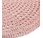 Tapis Rond En Coton "crochet" 90cm Rose