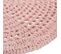 Tapis Rond En Coton "crochet" 90cm Rose