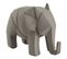 Statue H. 13 cm ELEPHANT Noir / Taupe