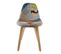 Chaise Scandinave Patchwork Pieds Bois - Multicolore