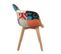 Fauteuil Scandinave Patchwork Pieds Bois - Multicolore