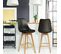 Tabouret De Bar En Bois Scandinave Home Factory - H. 105 Cm - Noir