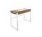 Bureau Design 1 Tiroir "porqa" 100cm Naturel et Blanc