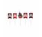 Lot De 5 Bougies D'anniversaire "pirates" Rouge et Noir