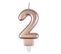 Bougie D'anniversaire "chiffre 2" 7cm Rose Gold