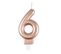 Bougie D'anniversaire "chiffre 6" 7cm Rose Gold