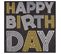 Lot De 20 Serviettes En Papier "birthday" 33x33cm Noir