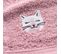 Set Gant et Drap De Douche "chaton" 70x130cm Rose