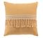 Coussin Déco Franges "janara" 45x45cm Ocre