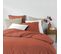 Parure De Lit Coton Lavé Linette Rouge Terracotta 260x240