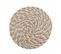 Set De Table Rond En Paille "nala" 38cm Naturel et Blanc