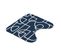 Tapis Contour Wc Microfibre "labyrinthe" 45x45cm Bleu