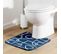 Tapis Contour Wc Microfibre "labyrinthe" 45x45cm Bleu