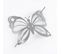 Embrasse De Rideau Broche "farfalina" 16cm Gris