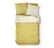 Parure De Lit 2 Personnes Imprimé Rayure Sunshine En Coton - Jaune - 220x240 Cm