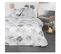 Parure De Lit 2 Personnes Imprimé Sunshine Swan En Coton - Gris - 240x260 Cm