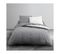 Parure De Lit Camille - En Coton 2 Personnes - 200x200 Cm - Bicolore Gris Et Blanc