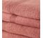 Lot De 2 Serviettes De Bain 50x100 Cm + 2 Draps De Bain 70x130 Cm Terracotta 100% Coton