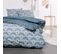 Parure De Lit  Sunshine Solene En Coton - Bleu - 260x240 Cm