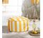 Pouf Gonflable Summer Stripes En Polyester - Jaune - 50x25 Cm